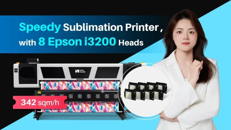 Industrial Grade Speedy Sublimation Printer SinoColor WJ-2200 Series With 8 Epson i3200 Heads